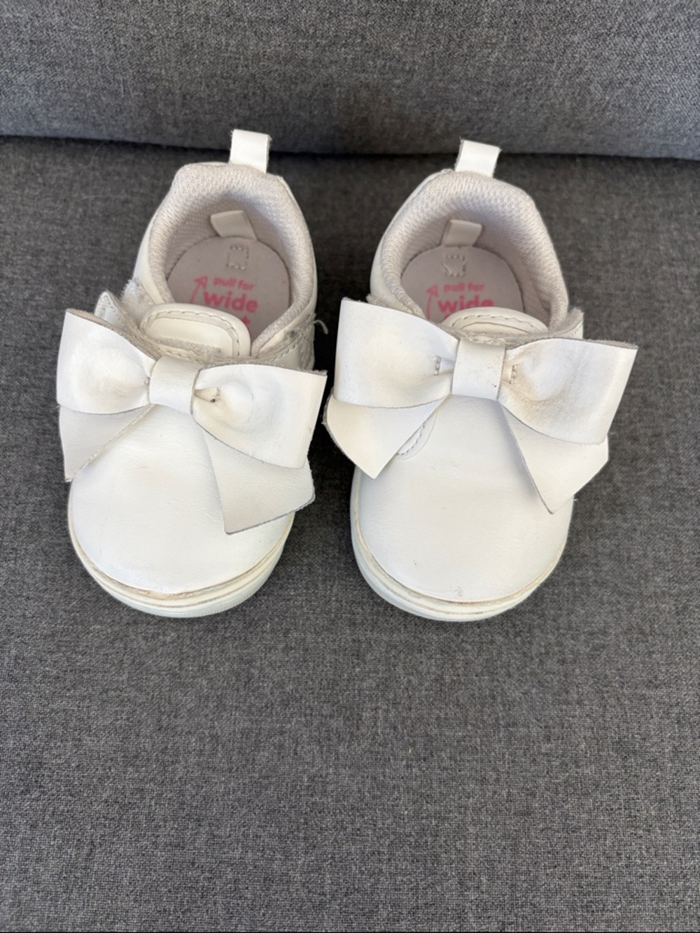 Stride Rite White Bow Baby Slip-On Sneakers